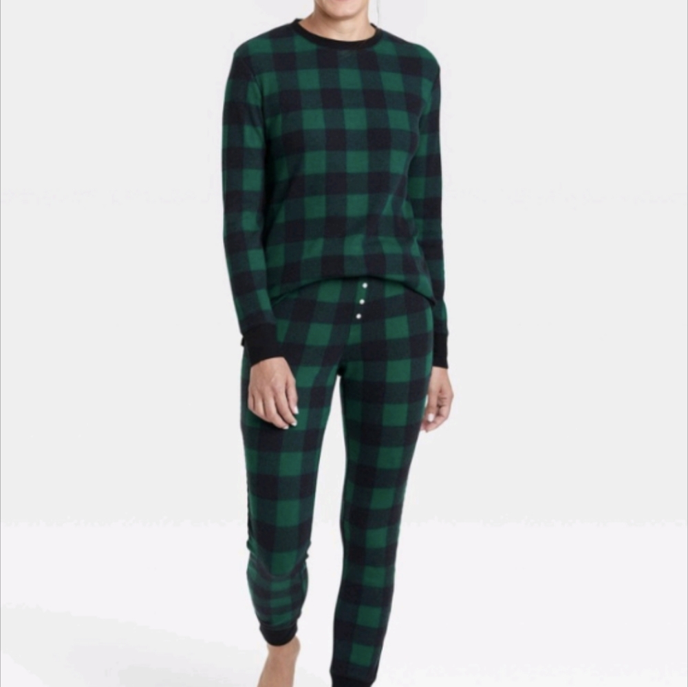 Target Stars Above Green Plaid Pajama Set